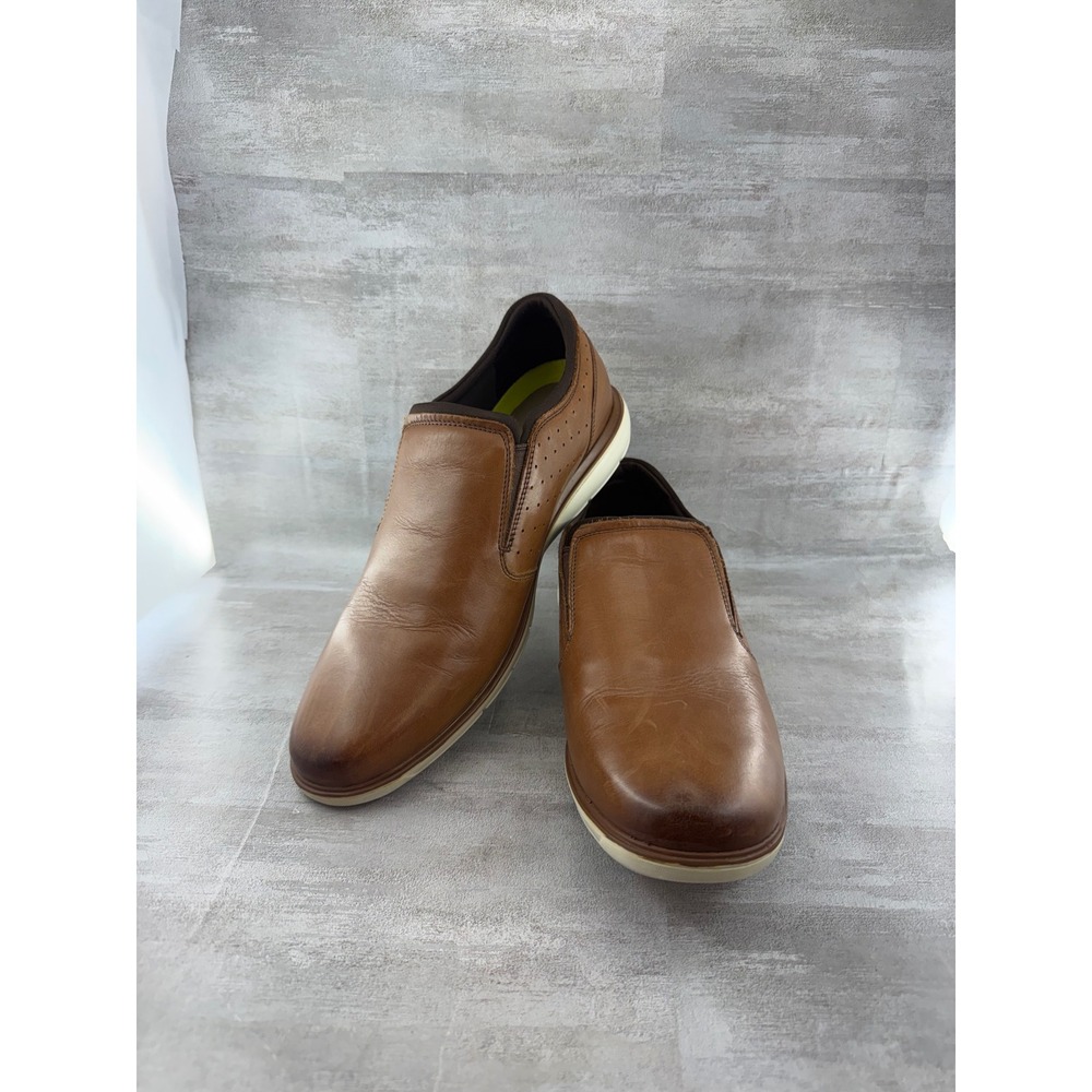 Florsheim Comfortech Cognac Leather Slip On Loafers Men Sz 10W 14280-257